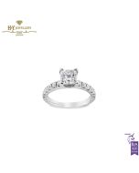 White Gold Square & Round Brilliant Cut Diamond Ring - 1.44ct