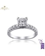 White Gold Square Modified Cut & Brilliant Cut Diamond Ring - 1.44ct