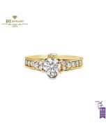 Yellow Gold Brilliant Cut Diamond Ring  -1.20ct