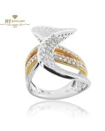 White & Rose Gold Brilliant Cut Diamond Ring - 2.65 ct