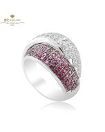 White Gold Brilliant Cut Diamond & Ruby Ring - 1.42ct