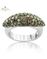 White Gold Brilliant Cut Fancy Cognac Brown Diamond Ring - 1.95 ct