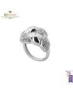 White Gold Brilliant Cut Pave Diamond Ring - 0.37 ct 