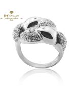 White Gold Brilliant Cut Pave Diamond Ring - 0.37 ct 