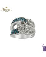 White Gold Brilliant Cut Topaz & Brilliant Cut Diamond Ring - 1.36 ct