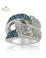 White Gold Brilliant Cut Topaz & Brilliant Cut Diamond Ring - 1.36 ct