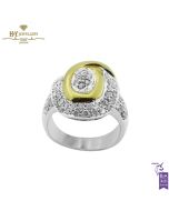 White & Yellow Gold Brilliant Cut Diamond Ring - 1.10ct