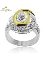 White & Yellow Gold Brilliant Cut Diamond Ring - 1.10ct