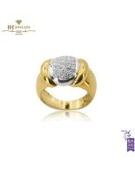 Yellow & White Gold Brilliant Cut Diamond Ring - 0.55 ct