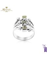 White Gold Brilliant Cut Colorless & Fancy Diamond Ring - 0.31ct