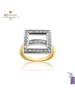 Yellow & White Gold Brilliant Cut Diamond Ring - 0.70 ct