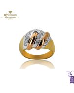 Yellow, Rose & White Gold Brilliant Cut Diamond Ring - 0.56ct