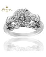 White Gold Brilliant Cut Diamond Ring - 0.97 ct