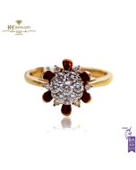 Rose Gold With Brilliant Diamonds Flower solitaire Engagement Ring - 0.53ct