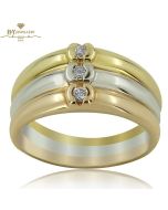 Multi Color Gold Brilliant Cut Diamond Ring - 0.10 ct