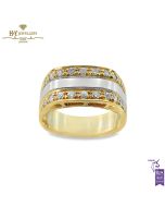 Yellow & White Gold Brilliant Cut Diamond Ring - 0.33 ct