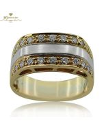 Yellow & White Gold Brilliant Cut Diamond Ring - 0.33 ct