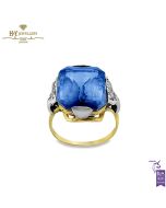 Yellow & White Gold Radiant Cut Vintage Spinel & Brilliant Cut Diamond Ring - 12.60ct