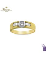 Yellow & White Gold Princess Cut Diamond Ring - 0.25 ct