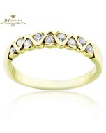 Yellow Gold Brilliant Cut Diamond Ring - 0.21 ct