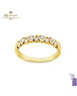 Yellow Gold Brilliant Cut Diamond Ring - 0.21 ct