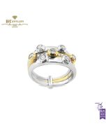 Yellow & White Gold Brilliant Cut Diamond Ring - 0.75 ct