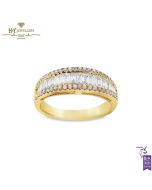 Rose Gold Baguette & Brilliant Cut Diamond Half Eternity Ring - 0.57ct