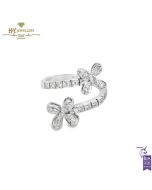 White Gold Brilliant Cut Diamond Flower shape Ring - 0.28ct