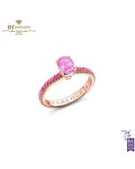 Fabergé Colours of Love Rose Gold Pink Sapphire Fluted Ring with Pink Sapphire Shoulders