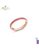 Fabergé Colours of Love Rose Gold & Pink Sapphire Fluted Eternity Ring