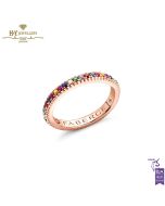 Fabergé Colours of Love Rose Gold Multicolored Gemstones Fluted Eternity Ring