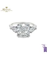 White Gold Cushion & Pear Cut Diamond Ring - 5.84ct