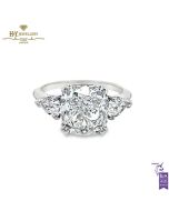 White Gold Cushion & Pear Cut Diamond Ring - 5.84ct