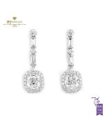 White Gold Mix Cut Diamond Earrings - 2.72 ct