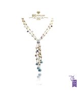 Yellow Gold Diamond & Multicolored Gemstones Necklace & Earrings Marco Bicego Set - 0.80 ct