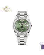 Rolex Day-Date Olive Green Dial White Gold  - ref 228349RBR