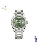 Rolex Day-Date Olive Green Dial White Gold  - ref 228349RBR