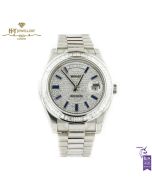 Rolex Day-Date White Gold with Aftermarket Diamond & Sapphires - ref 218239