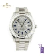 Rolex Day-Date White Gold with Aftermarket Diamond & Sapphires - ref 218239