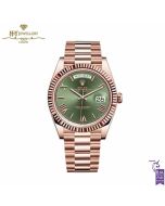 Rolex Day-Date Everose Gold Olive Green Dial - ref 228235