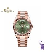 Rolex Day-Date Everose Gold Olive Green Dial - ref 228235