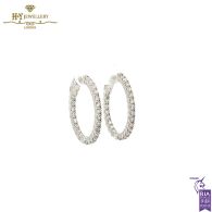 White Gold Brilliant Cut Diamond Earrings - 2.50ct