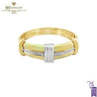 Yellow & White Gold Brilliant Cut Diamond Bangle - 1.02ct
