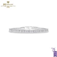 White Gold Emerald Cut Diamond Tennis Bracelet - 8.79ct