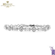 White Gold Mixed Cut Diamond Bracelet - 6.72ct
