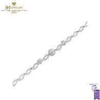 White Gold Brilliant Cut Diamond Trilogy Design Bracelet -1.23ct