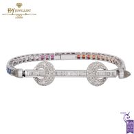 Ananya Chakra Tennis - Rainbow Wristwear White Gold , Sapphire, Crystal Quartz & Diamond - 2.09ct