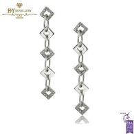 White Gold Brilliant Cut Diamond Drop Earrings - 0.38ct