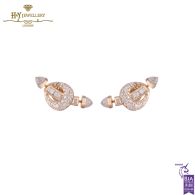 Ananya Chakra Bar Earring Yellow Gold Diamond & Crystal Quartz - 1.03ct