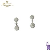White Gold Brilliant Cut Diamond Earrings - 0.80ct